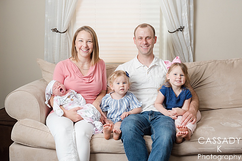 Family portrait during a PA Family Newborn Session at home in Lansdale