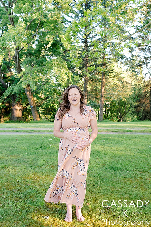 Pregnant Momma to be Laughing during a Pittsburgh Maternity Session