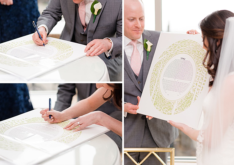 Ketubah Signing for a Spring Glen Island Wedding Jewish Ceremony in New Rochelle, NY in early May
