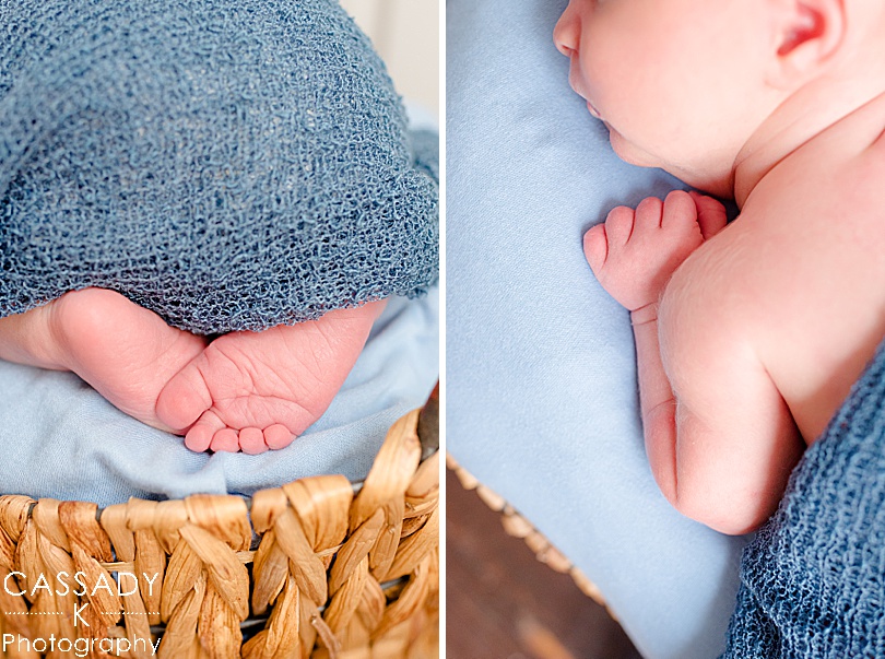 Baby boy details during a family newborn session in Williamsport, PA for a 2020 photography review