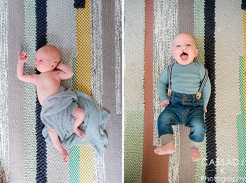 Side-by-side comparison of cleft pallet newborn before surgery and after surgery for a 2020 photography review