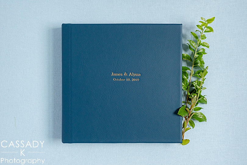 Surf Club Wedding Album handmade by Leather Craftsmen Albums and designed by Cassady K Photography