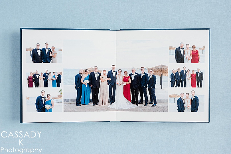 Family pictures in Surf Club Wedding Album from a Fall waterfront Surf Club on the Sound wedding in New Rochelle, NY