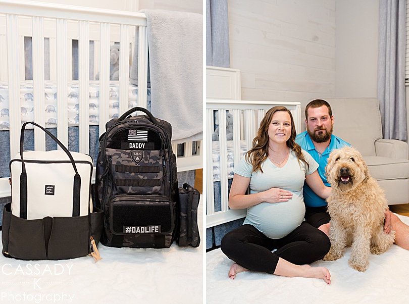 His #Dadlife TacticalBabyGear.com in Camo and Her Petunia diaper bags at Pittsburgh Maternity Session