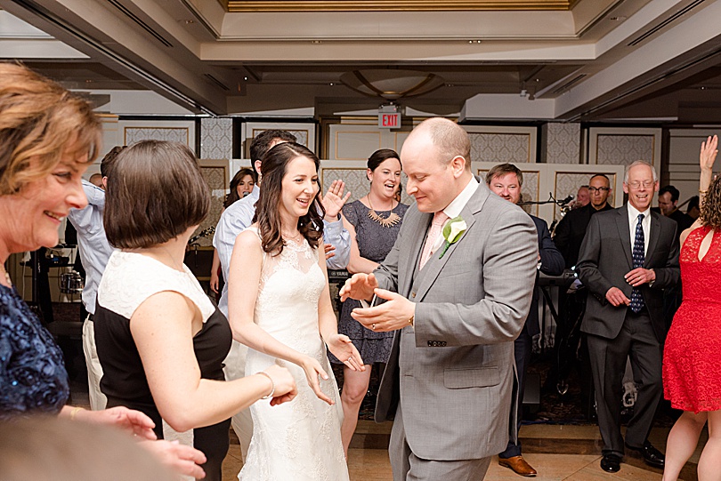 Couple dances during a Spring Glen Island Wedding Jewish Reception in New Rochelle, NY in early May