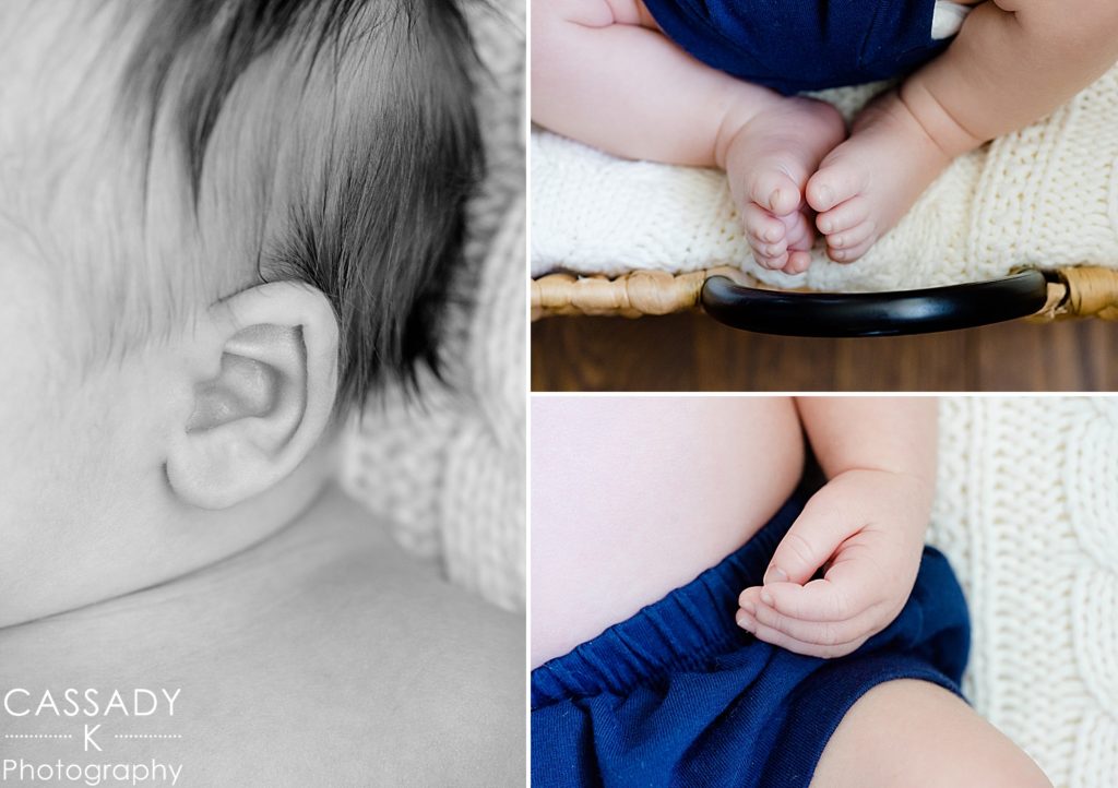 Pictures of newborn baby boy feet, hands, and ears