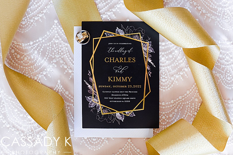 Wedding invitation suite from Shutterfly Invitation for fall Gateway Clipper wedding