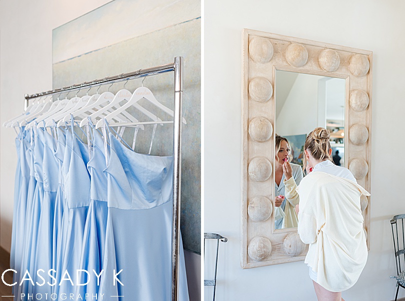 Bridesmaid getting ready for a Private Estate Tented Wedding