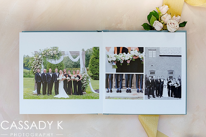 Inlay of wedding album by Cassady K Photography