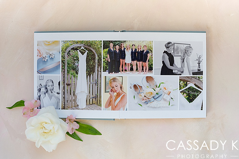 Inlay of wedding album by Cassady K Photography
