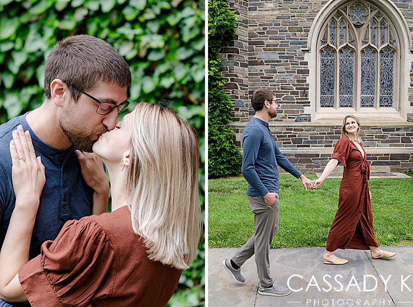 Couple kissing during Princeton Engagement Pictures