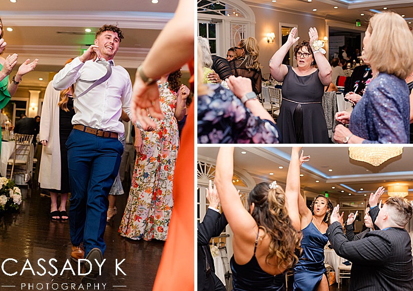 Wedding party dancing during Briarcliff Manor Wedding