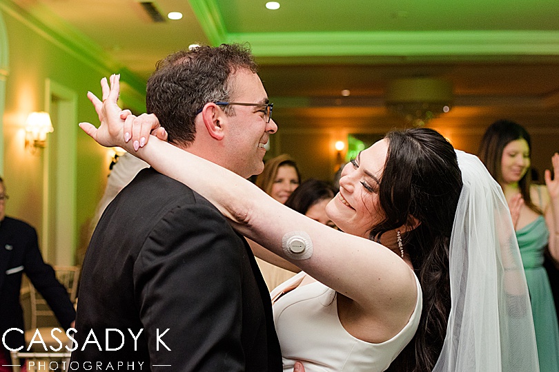 Bride and groom dancing during a Briarcliff Manor Wedding