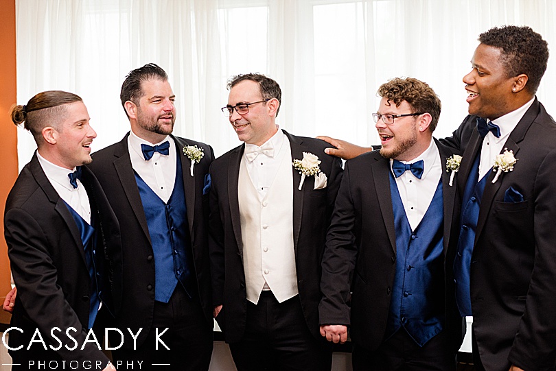 Groom and groomsmen at Briarcliff Manor Wedding