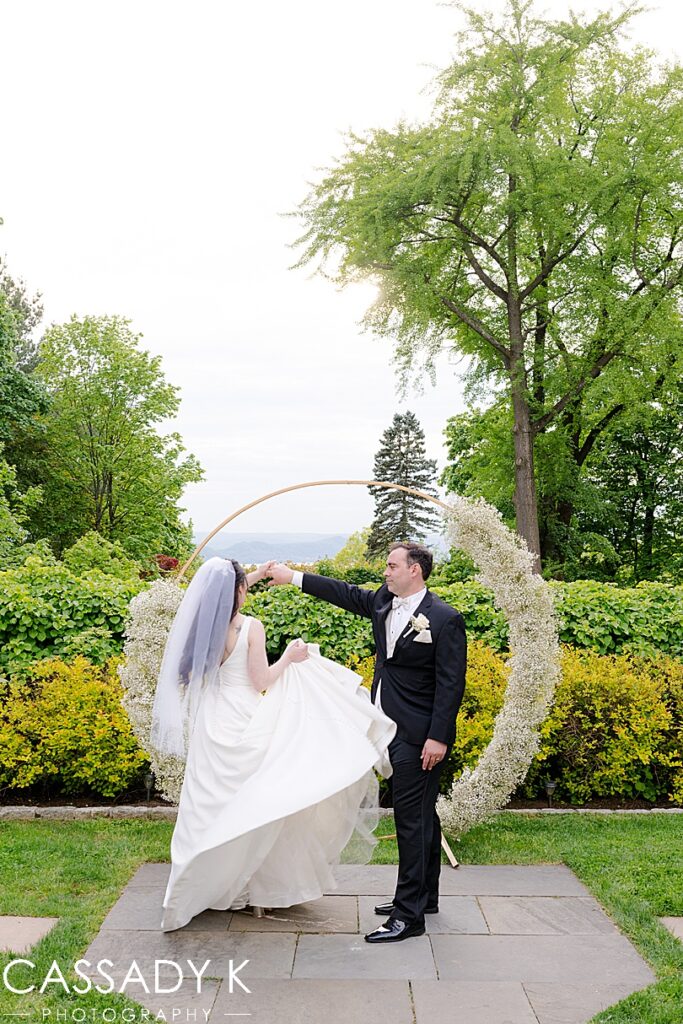  Groom spinning bride at Briarcliff Manor Wedding