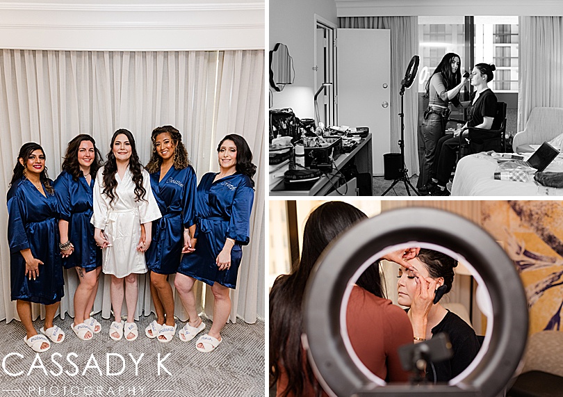 Bride and bridesmaids getting ready for Briarcliff Manor Wedding