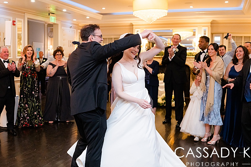 Bride and groom performing first dance at Briarcliff Manor