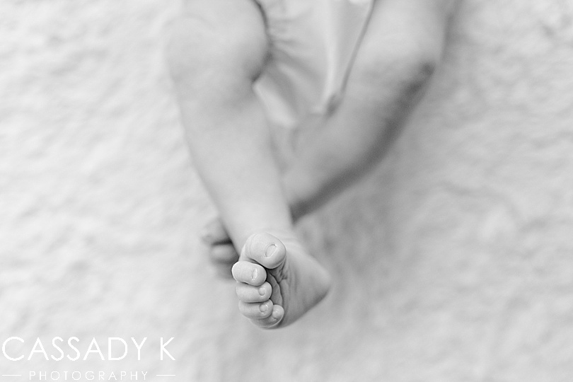 Black and white photo of baby toes from a northern NJ newborn session