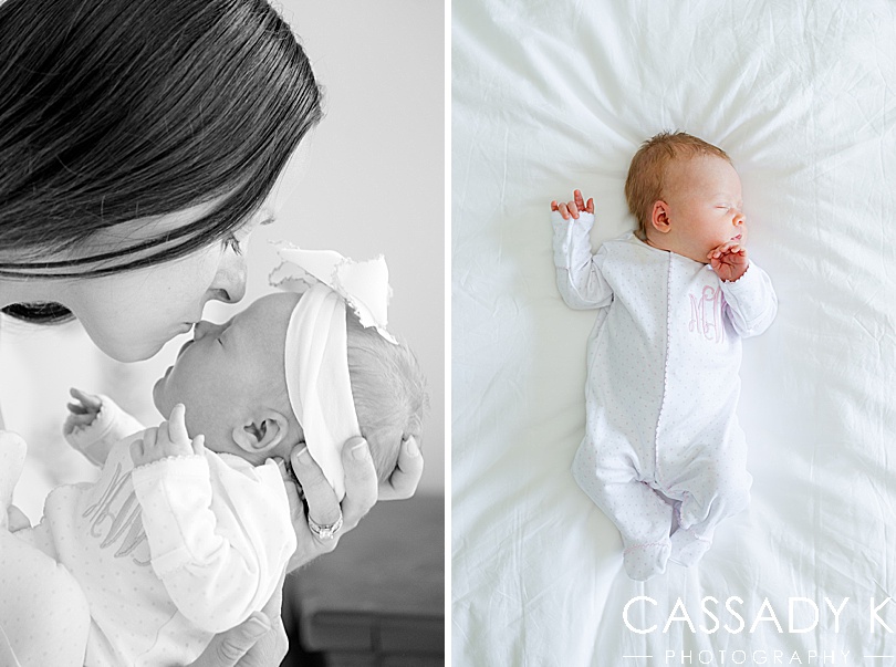 A mother kisses her baby girl's nose during their newborn session in Doylestown, PA